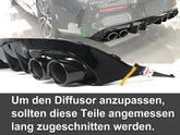 Diffusor Heckdiffusor + Auspuffblenden Schwarz für Mercedes C-Klasse C205 Coupe A205 Cabrio AMG Line C43 AMG di27
